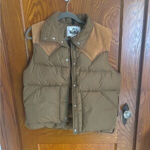 Vintage Woolrich Down Puffer Vest with Pearl Buttons-Western